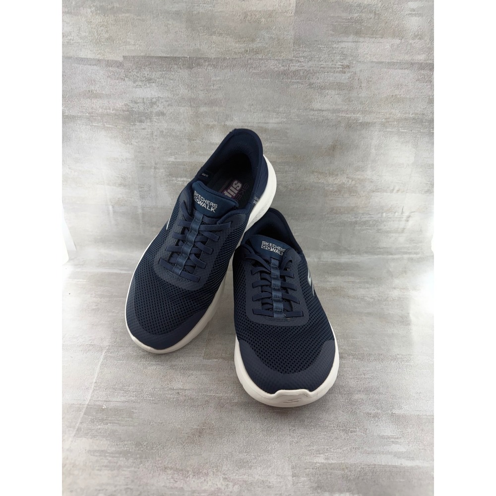 Skechers Women GOwalk Slip-Ins Navy Blue Mesh Walking Shoes 124836W Size 7.5W